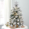 Image of 2ft Mini Christmas Tree With Light Artificial Small Tabletop Christmas Decoration With Flocked Snow, Exquisite Decor & Xmas Ornaments For Table Top For Home & Office Shopping