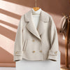 Image of Suit Collar Double Breasted Woolen Coat For Women Shopping