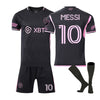 Image of Inter Miami Messi No10 Football Kit Home Match Football Jersey Tracksuit Shirts Shorts And Socks Set For Kids And Men Kids Football Jersey Set Jerseys Sweat Suit Tracksuit Training Outfits Shopping