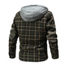 Image of Men Warm Jacket Fleece Lining Lumberjack Plaid Hooded Jackets Snap Button Shopping