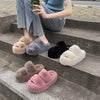 Image of Leisure Fleece-lined Platform Slippers Shopping