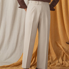 Image of Men's Business High Waist Casual Straight Trousers