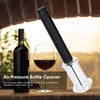 Image of Wine Opener With Foil Cutter, Air Pressure Wine Bottle Opener Easy Cork Remover Corkscrew Stainless Steel Bar Accessories Kitchen Supplies Wine Air Pressure Bottle Opener Four-Piece Set Cylinder Shopping