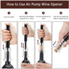 Image of Wine Opener With Foil Cutter, Air Pressure Wine Bottle Opener Easy Cork Remover Corkscrew Stainless Steel Bar Accessories Kitchen Supplies Wine Air Pressure Bottle Opener Four-Piece Set Cylinder Shopping