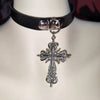 Image of Handmade Ethnic Style Hot Girl Leopard Diamond Cross Necklace Collar Shopping