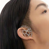 Image of Metal Gear Ear Studs Mechanical Silver Drop Earrings Titanium Steel Shopping