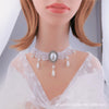 Image of Personalized Multi-layer Crystal Lace Necklace Bone Chain Shopping