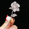 Image of Women's Fashion Pearl Inlaid Zircon Camellia Brooch Shopping