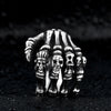 Image of Beier Personality Creative Punk Hand Bone Titanium Steel Ring Shopping