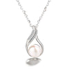 Image of Women's Pearl Pendant Necklace S925 Sterling Silver Young Girl Style Shopping