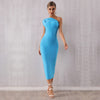 Image of Ladies One Shoulder Bandage Dress Shopping