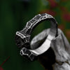 Image of Nordic Viking Letter Stainless Steel Ring Titanium Steel Retro Stylish Opening Ring Shopping