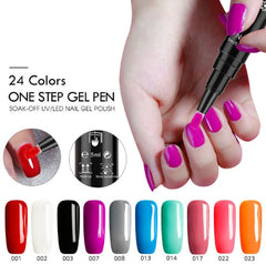 3 In 1 Gel Nail Varnish Pen Glitter One Step Nail Art Gel Polish Hybrid Shopping111