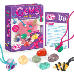 Gemstone Dig Kit Toys For Kids Dig Up 6 Gems& Rocks Science STEM Activities  Educational Gifts For Boys Girls Age Above 6 Gemstones Necklace DIY Gifts Shopping