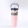 Image of Portable Car Cup Stainless Steel Cup Travel Sports Water Bottle With Handle Cover Coffee Tumbler Cup Shopping