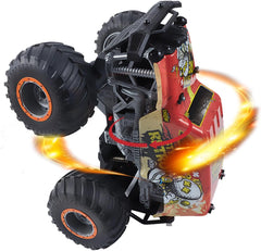 1 .14 All Terrain Off Road 2.4Ghz Remote Control Monster Trucks For Boys With LED Lights  Orange Shopping