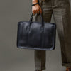 Image of Retro Style Boys Thick Cowhide Commuter Hand-carrying Bag Shopping