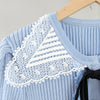 Image of New Lace Doll Collar Bow Knit Dress Bright Silk Ruffle Shopping