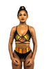 Image of African Print Two-Pieces Bath Suits Bikini Set Sexy Geometric Swimwear Swimsuit Golden High Waist Swimming Suit Shopping