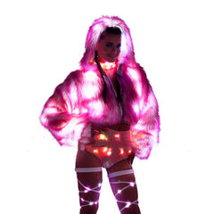 Women's Fox Fur Colorful Led Performance Jacket Shopping