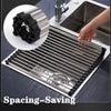 Image of Kitchen Stainless Steel Sink Drain Rack Roll Up Dish Drying Drainer Mat Shopping