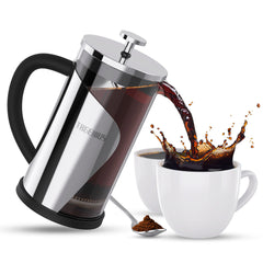 TBGENIUS Cafetiere 2-4 Cups French Press 600ml Coffee Maker 4 Level Filtration System, Metal Housing, Perfect For Coffee Lover Gifts Morning Coffee - Brews Milk Froth And Tea Shopping