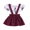 Image of Patricia Floral Set  Toddler Kids Baby Girls Floral Romper Suspender Skirt Overalls 2PCS Outfits Baby Clothing Shopping