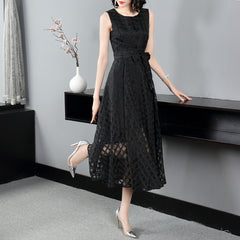 Spring And Summer Elegant Socialite Overknee Long Dinner Sleeveless Dress