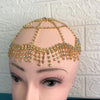 Image of Women's Full Rhinestone Tassel Mesh Headwear Shopping