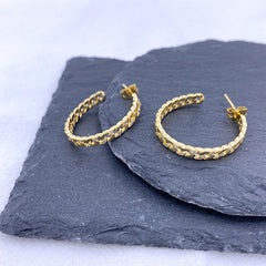 Women's Fashion Retro Gold-plated Woven Twisted C-shaped Ear Ring