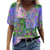 Image of Independent Station Floral Print Pullover V-neck Short Sleeve T-shirt Shopping