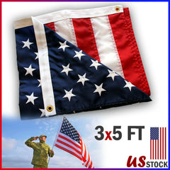 3x5ft US American Flag Heavy Duty Embroidered Stars Sewn Stripes Grommets Oxford Shopping