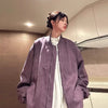 Image of American Retro Premium Purple Baseball Trendy Niche Jacket Shopping