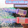 Image of Bubble Gun Rocket 69 Holes Soap Bubbles Machine Gun Shape Automatic Blower With Light Toys For Kids Pomperos Shopping