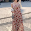 Image of Fragmented Chiffon Dress Women's Swinging Neck Waist Shopping