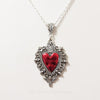 Image of Burning Love Pendant Silver Lace Love Necklace Shopping