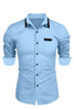 Image of Men's Casual Fashion Business Trends Long-sleeved Shirt Shopping