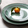 Image of Creative Western Food Plate Vegetable Plate Kiln Change Peacock Green Bowl Shopping