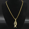 Image of Simple Stainless Steel Fishbone Pendant Necklace Shopping