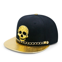 Skull Rivet Hip Hop Baseball Cap Hip Hop Flat-brimmed Cap