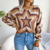 Image of Fashion Color Contrast XINGX Long Sleeve Pullover Sweater Shopping