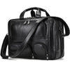 Image of Men's Leather Briefcase Three-compartment Large Capacity Business Handheld Cowhide 17-inch Commuter Computer Bag Shopping