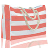 Image of Striped Beach Large Storage Canvas Traveling Bag Shopping