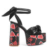 Image of Summer Peep Toe Platform Thick Heel Bowknot Lace-up Super High Heels Shopping