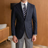 Image of Men's Business Slim-fit Striped Suit Jacket Shopping