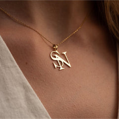 Stainless Steel Gold-plated Personalized Letter Pendant Necklace Shopping