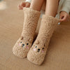 Image of Cartoon Floor Winter Thick Polyester Fleece Fluffy Microfiber Women Fuzzy Socks Funny Fuzzy Dog Slipper Socks For Women Cute Fluffy Thick Warm Winter Socks Microfiber Soft Home Socks Christmas Gift Shopping