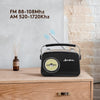 Image of Black AM FM Radio - Small Portable Radios Vintage Retro With Headphone Jack, Large Analog Rotary Tuning Dial Shopping