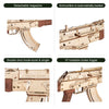 Image of Robotime Rokr Automatic Rifle AK-47 3D Wooden Assembly Gun Double Firing Modes Funny DIY Toys For Kids Adults Justice Guar LQ901 Shopping