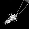 Image of Hip Hop Stainless Steel Cross Shelf Decorative Pendant Hollow Retro Titanium Steel Necklace Shopping